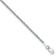 thumbnail image 1 of 14k White Gold 1.75mm Diamond Cut Rope Anklet, 1 of 1