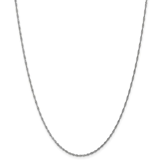 14k White Gold 1.7mm Singapore Chain Bracelet - .8 Grams - 7 Inch - Spring Ring