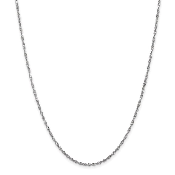 14k White Gold 1.7mm Singapore Chain Necklace Fine Jewelry For Women Gifts For Her, 24"