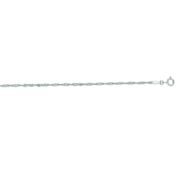 14k White Gold 1.7mm Sparkle-Cut Singapore Chain With Spring Ring Clasp Necklace - 20 Inch