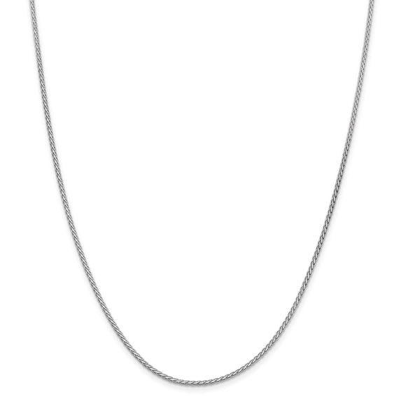 14k White Gold 1.8mm Flat Wheat Chain