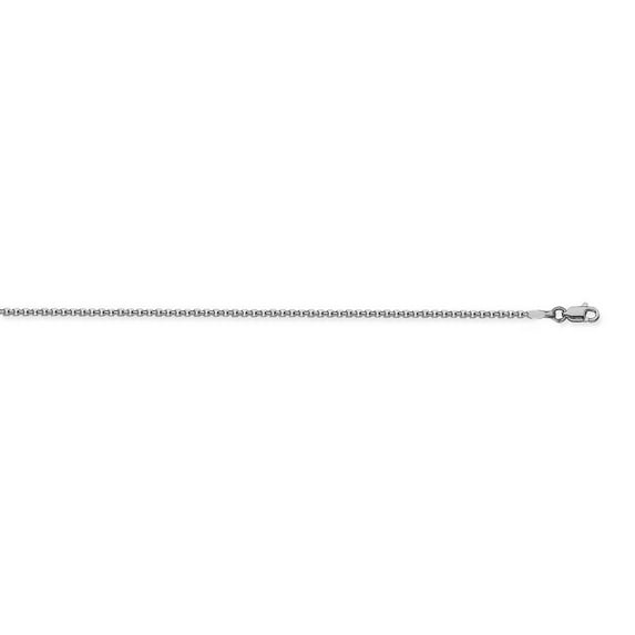 14k White Gold 1.8mm Hollow Round Box Chain Necklace Lobster Claw Closure - 3.5 Grams - 20 Inch
