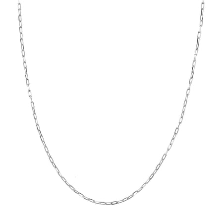 14k White Gold 1.95mm Paper Clip Chain Bracelet With Lobster Claw Closure Lck 7.25 Inch Link Bracelet for Women and Men