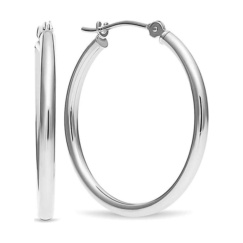 1 inch white 2024 gold hoop earrings