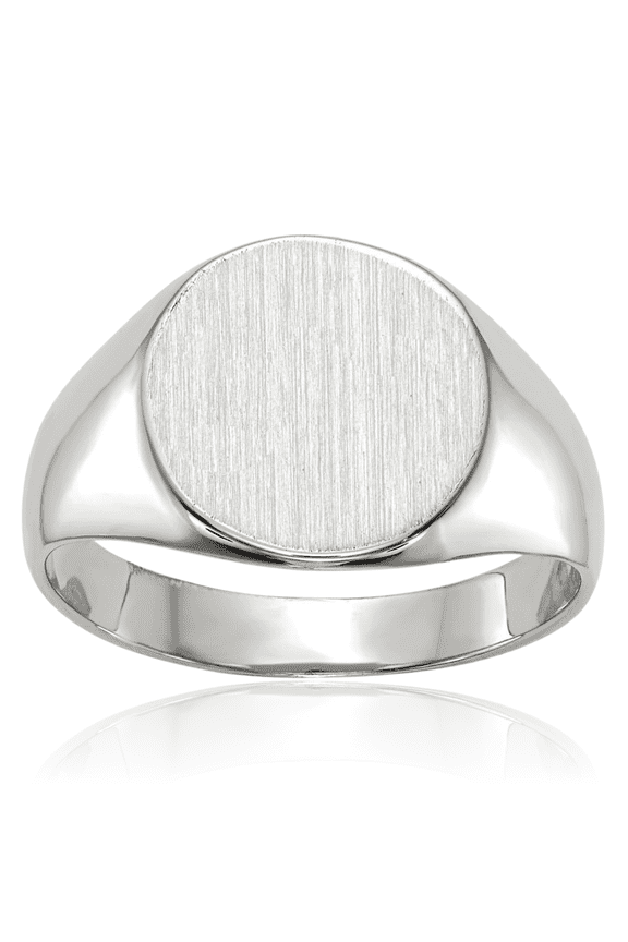 14K Solid White Gold Custom Engraved Signet Ring Handmade Personalized Monogram Initial Letter Band