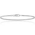 thumbnail image 1 of 14K Solid White Gold 1.05mm Spida Chain Anklet Summer Beach Foot Ankle Bracelet, 1 of 4