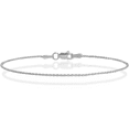 thumbnail image 1 of 14K Solid White Gold 1.2mm Parisian Spiga Wheat Link Chain Anklet Summer Beach Foot Ankle Bracelet, 1 of 4