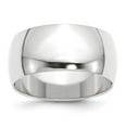 thumbnail image 1 of 14k White Gold Solid Polished 10mm Half Round Band Size 9 Ring Ring for Women and Men, 1 of 4