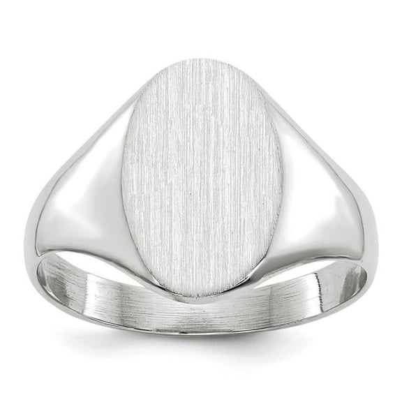 14k White Gold 8.0x11.5mm Open Back Signet Ring RS554