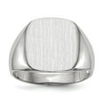 thumbnail image 1 of 14k White Gold 12.5x13.5mm Open Back Men's Signet Ring Size 10, 1 of 5