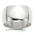 thumbnail image 1 of 14k White Gold 12mm Half-Round Wedding Band Size 8.5 WHR120, 1 of 4