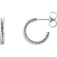 thumbnail image 1 of 14k White Gold 12mm Rope Hoop Earrings Hoop Earring for Women - 1.5 Grams, 1 of 2