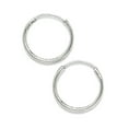 thumbnail image 1 of 14k White Gold 12mm Round Hoop Earrings Hoop Earring for Women, 1 of 2