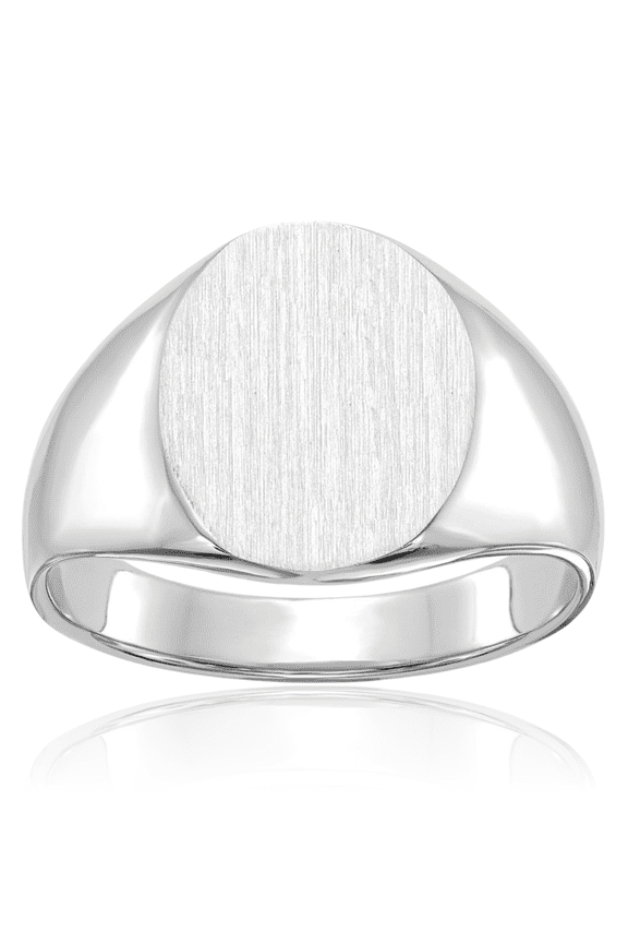 14K Solid White Gold Custom Engraved Signet Ring Handmade Personalized Monogram Initial Letter Band