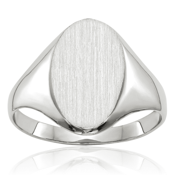 14K Solid White Gold Custom Engraved Signet Ring Handmade Personalized Monogram Initial Letter Band