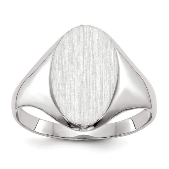 14k White Gold 9.0x14.0mm Closed Back Signet Ring RS556