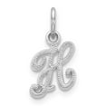 thumbnail image 1 of 14k White Gold 14KW Casted Script Letter H Initial Charm Pendant, 1 of 1