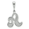thumbnail image 1 of 14k White Gold 14KW Solid Polished Script Filigree Letter A Initial Pendant Charm, 1 of 3