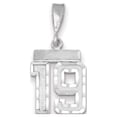 thumbnail image 1 of 14k White Gold 14kw Small Brushed Diamond-cut Number 19 Charm Pendant, 1 of 1