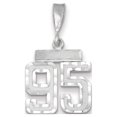 thumbnail image 1 of 14k White Gold 14kw Small Brushed Diamond-cut Number 95 Charm Pendant, 1 of 1