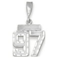 thumbnail image 1 of 14k White Gold 14kw Small Brushed Diamond-cut Number 97 Charm Pendant, 1 of 1