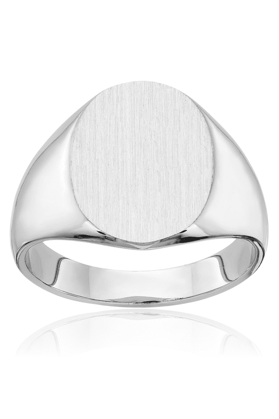 14K Solid White Gold Custom Engraved Signet Ring Handmade Personalized Monogram Initial Letter Band