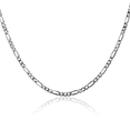 thumbnail image 1 of 14K Solid White Gold 2.75mm Figaro Link Chain Necklace, 1 of 4