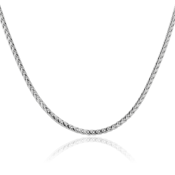 14K Solid White Gold 3mm Franco Link Chain Necklace