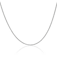 thumbnail image 1 of 14K Solid White Gold 0.85mm Spiga Wheat Link Chain Necklace, 1 of 4