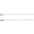 thumbnail image 1 of 14k White Gold 1mm Necklace - 16-18 Inch Polished Adjustable Cable Chain With Spring Ring, 1 of 2