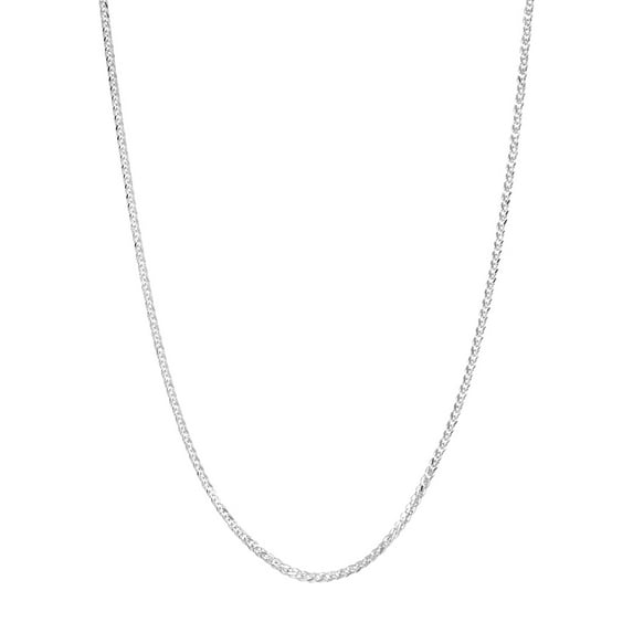 14k White Gold 1mm Square Triple Wheat Chain Necklace Lobster Lock Closure 24 Inch Chain Necklace for Women and Men