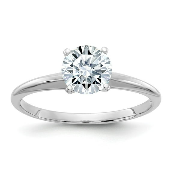14k White Gold 2.00ct. 8mm Round Colorless Moissanite Solitaire Engagement Ring Size 7.5