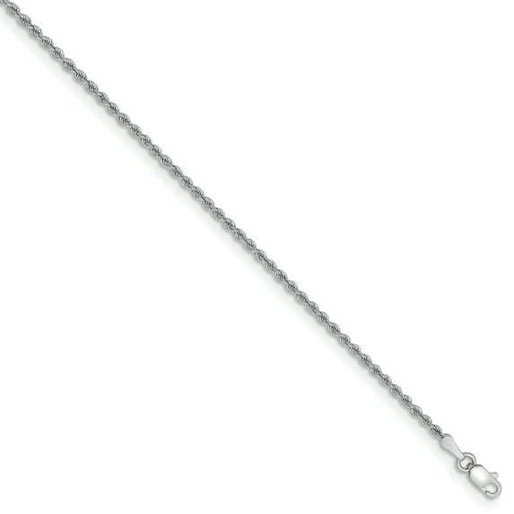 14k White Gold 2.0mm Handmade Regular Rope Chain
