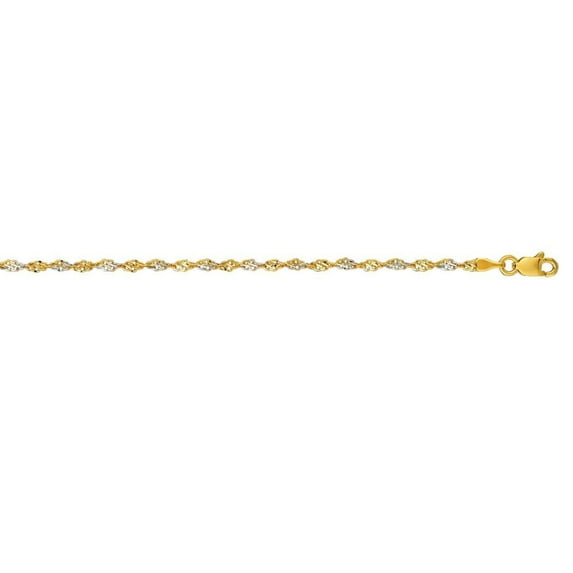 14k White Gold 2.0mm Sparkle-Cut Singapore Chain With Lobster Clasp Necklace - 2.9 Grams - 18 Inch