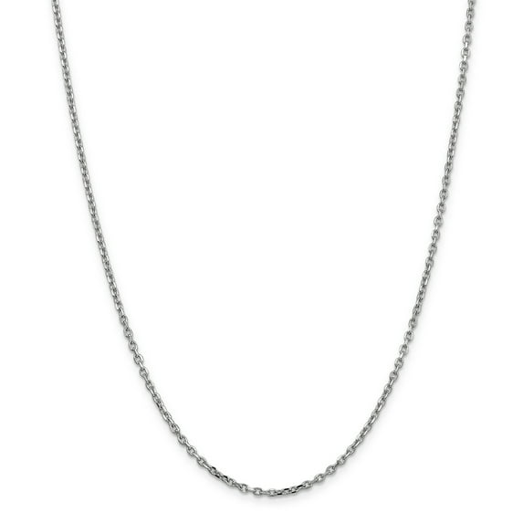 14k White Gold 2.2mm Diamond-Cut Cable Chain