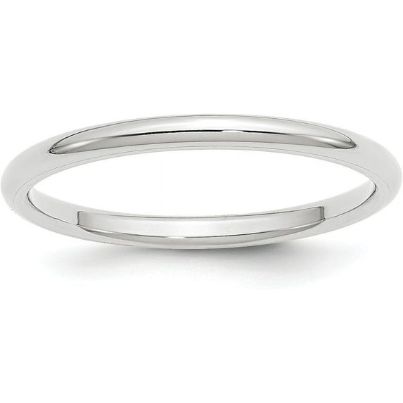 14k White Gold 2.2mm Standard Weight Comfort Fit Wedding Band Size 9 - Ring Size 9.0