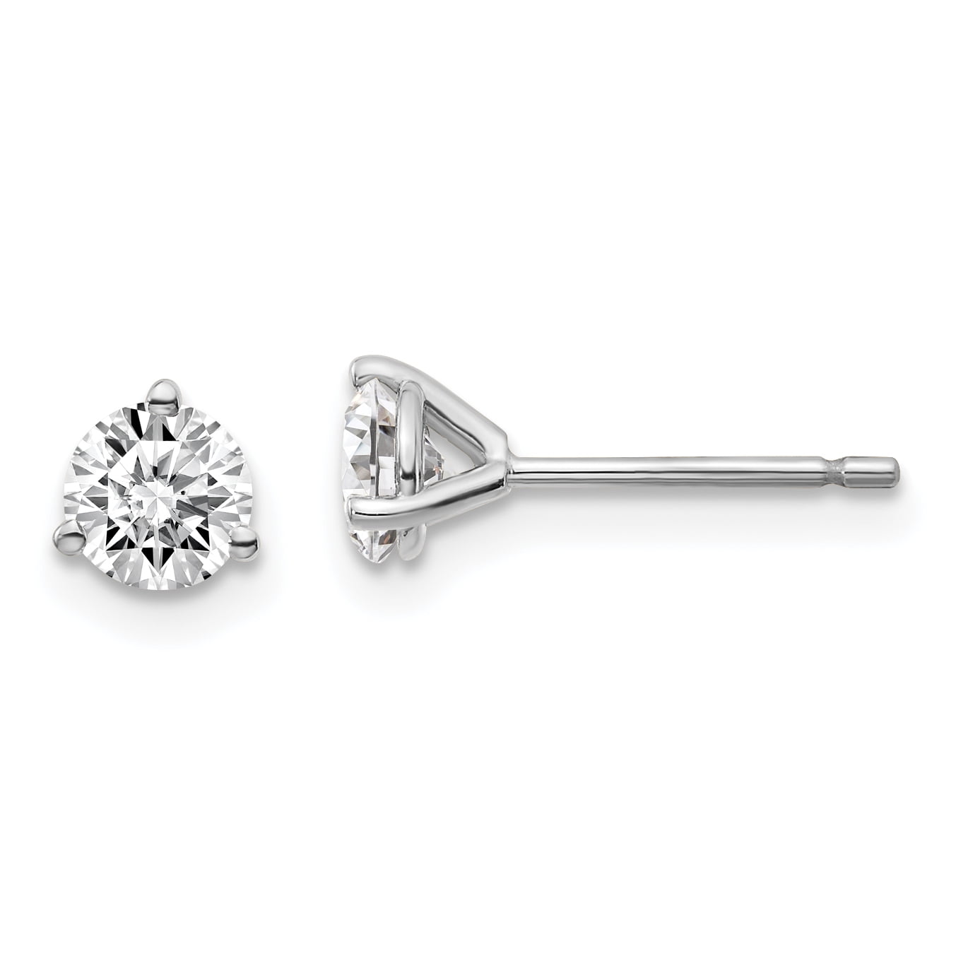 ICE CARATS 14k White Gold 2/3 Carat Total Weight Round Vs/si D E F Lab Grown Diamond 3 Prong Stud Post Earrings Hidden Category Banner Fine Jewelry For Women Gifts For Her