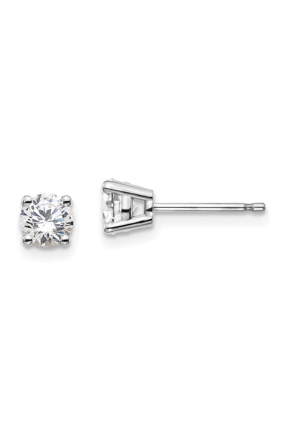 14k White Gold 2/3 carat total weight Round VS/SI D E F Lab Grown Diamond 4 Prong Stud Post Earrings 14k White Gold Earrings