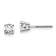 thumbnail image 1 of 14k White Gold 2/3 carat total weight Round VS/SI D E F Lab Grown Diamond Screw Back 4 Prong Stud Post Earrings 14k White Gold Earrings, 1 of 2