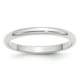 thumbnail image 1 of 14k White Gold Solid Polished 2.5mm Half Round Band Size 13 Ring Ring for Women and Men, 1 of 4