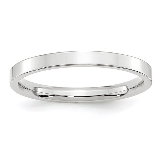 14k White Gold 2.5mm Standard Weight Flat Comfort Fit Wedding Band Size 12.5 WFLC025