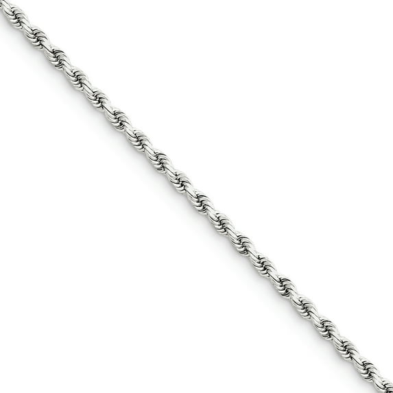 14k White Gold 2.75mm Diamond-Cut Rope Chain