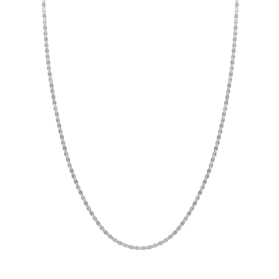 14k White Gold 2.7mm Chain Bracelet Lobster Lock Closure 7.50 Inch Link Bracelet for Women and Men