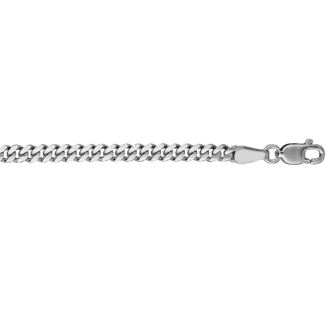 14k White Gold 2.8mm Gourmette Chain Necklace With Lobster Clasp 18 ...
