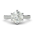 thumbnail image 1 of 14k White Gold 2 Carats Classic 6-Prong Simulated Diamond Engagement Ring with Side Stones Promise Bridal Ring (3.5), 1 of 6