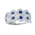 thumbnail image 1 of 14k White Gold 2 Row Sapphire and Diamond Ring, 1 of 1