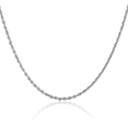 thumbnail image 1 of 14K Solid White Gold 2.25mm Quadruple Rope Chain Twisted Link Necklace, 1 of 4
