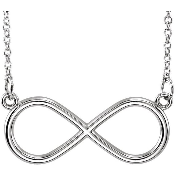 14k White Gold 23.2x9.4mm Polished Infinity Necklace - 2.2 Grams