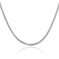 thumbnail image 1 of 14K Solid White Gold 3mm Franco Link Chain Necklace, 1 of 4