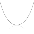 thumbnail image 1 of 14K Solid White Gold 0.8mm Round Cubetto Omega Snake Chain Herringbone Necklace, 1 of 5